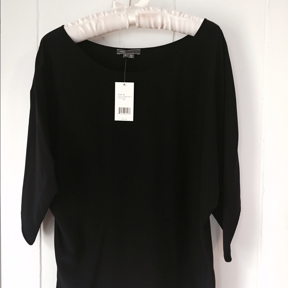Vince black Silk Top Blouse M